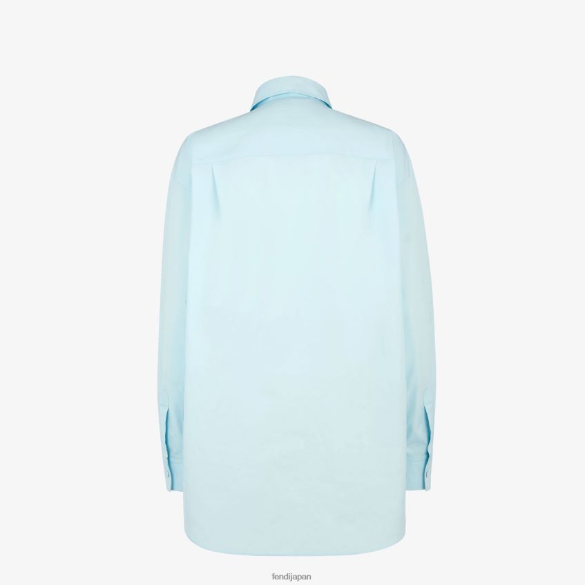 jp Fendi 女性 コットンシャツ ライトブルー 20L42T966 衣服