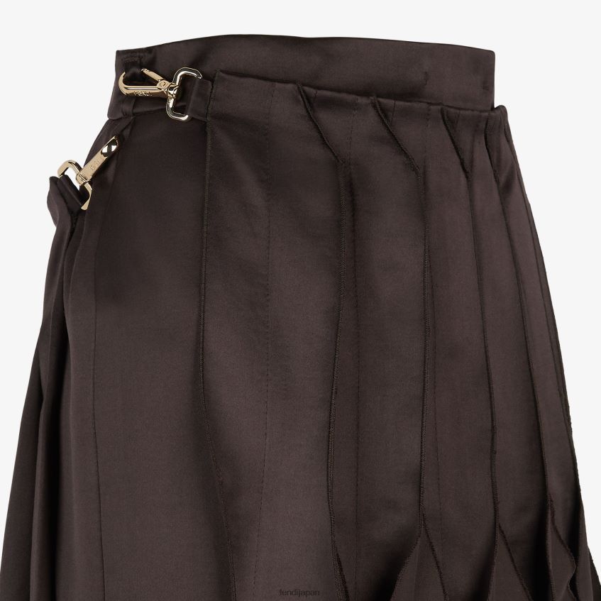 jp Fendi 女性 ダッチェスサテンスカート 茶色 20L42T1000 衣服