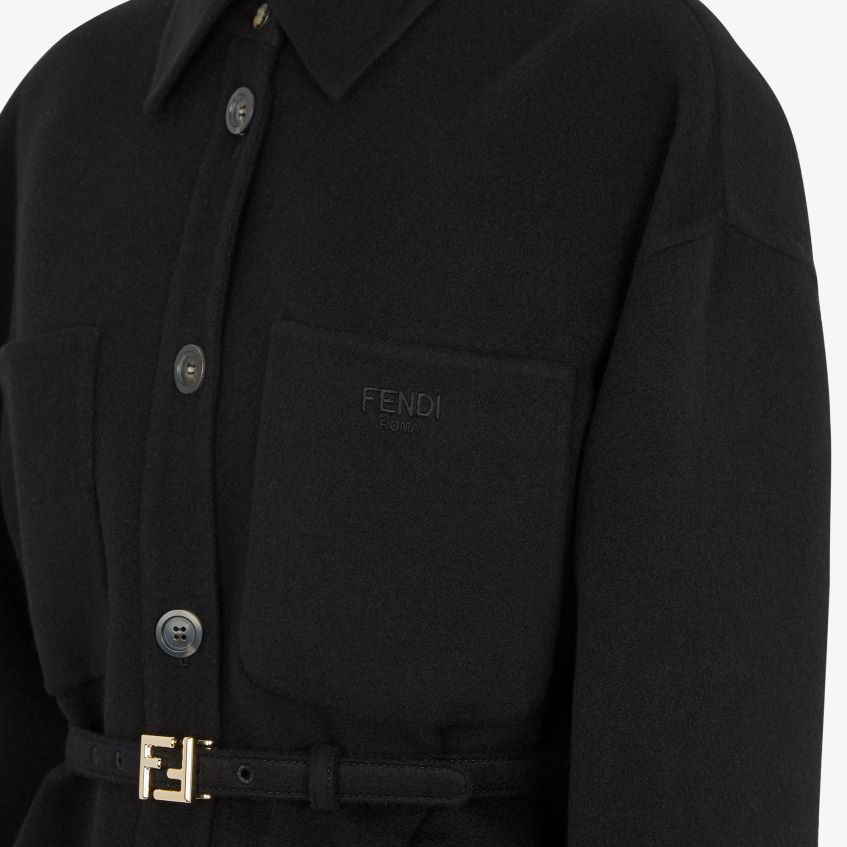 jp Fendi 女性 カシミアの定番ジャケット 黒 20L42T1001 衣服