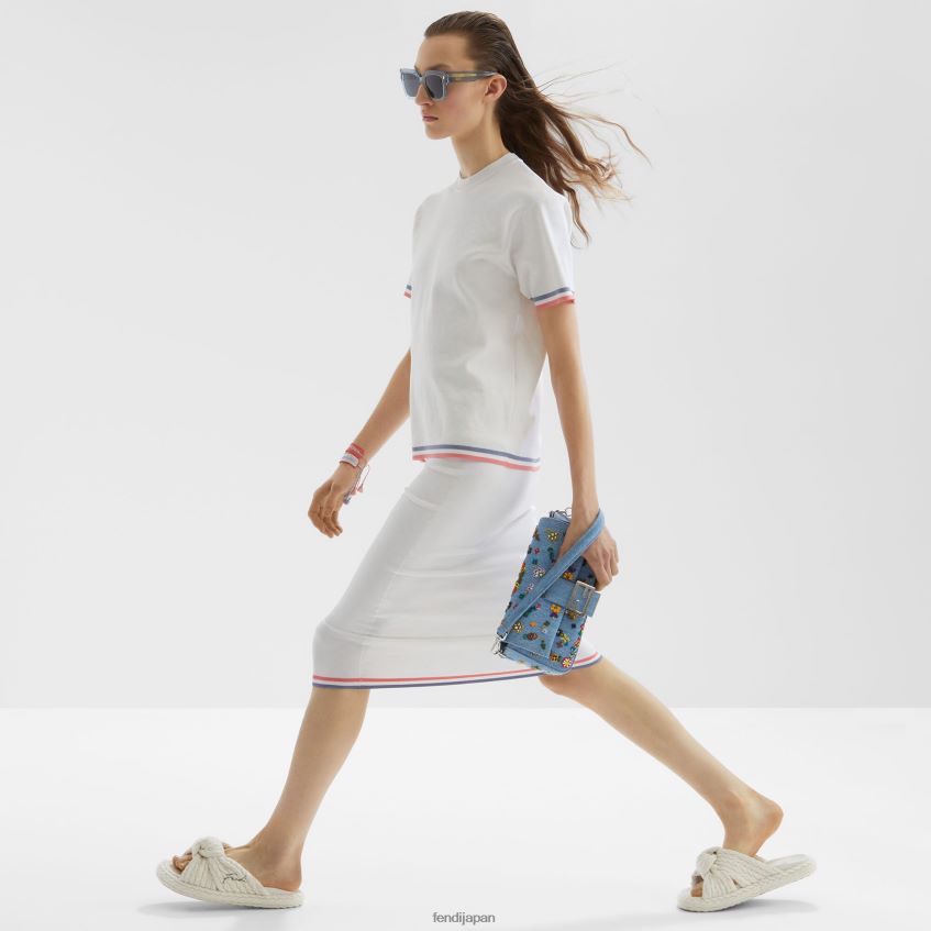 jp Fendi 女性 ビスコーススカート 白 20L42T1033 衣服
