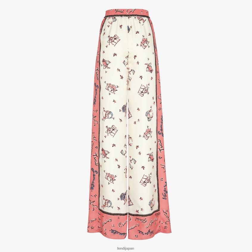 jp Fendi 女性 シルクパンツ ピンク 20L42T1038 衣服
