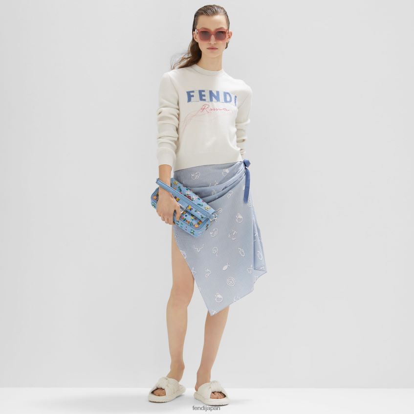 jp Fendi 女性 コットンスカート ライトブルー 20L42T1046 衣服