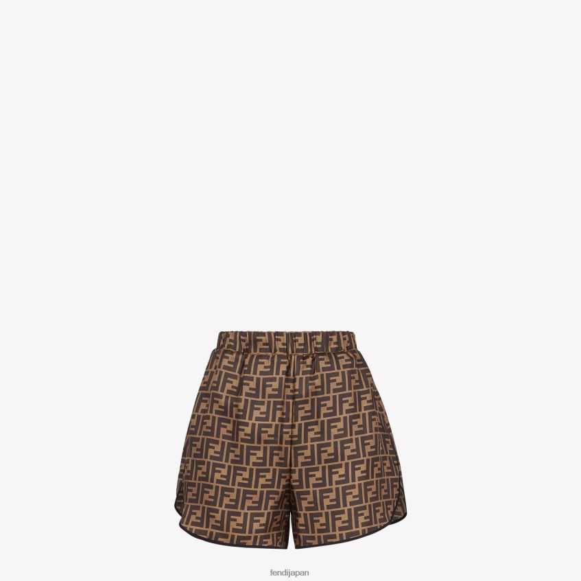 jp Fendi 女性 シルクパジャマ 茶色 20L42T1063 衣服