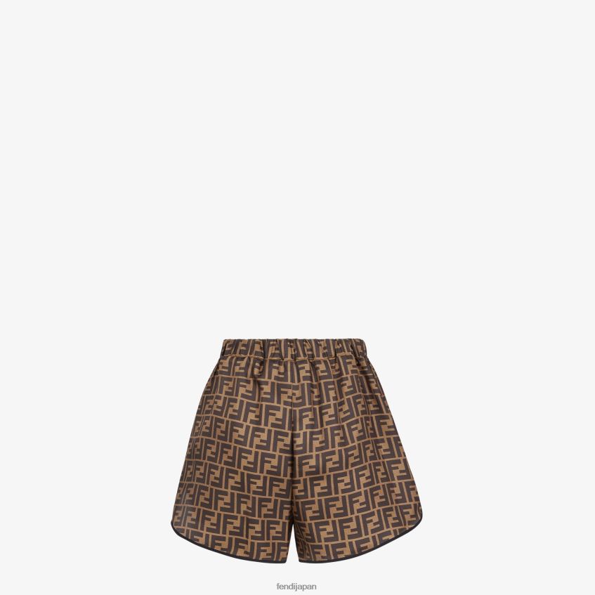 jp Fendi 女性 シルクパジャマ 茶色 20L42T1063 衣服