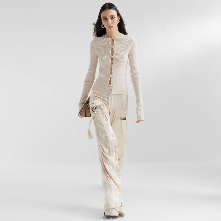 jp Fendi 女性 コットンカーディガン ベージュ 20L42T1064 衣服