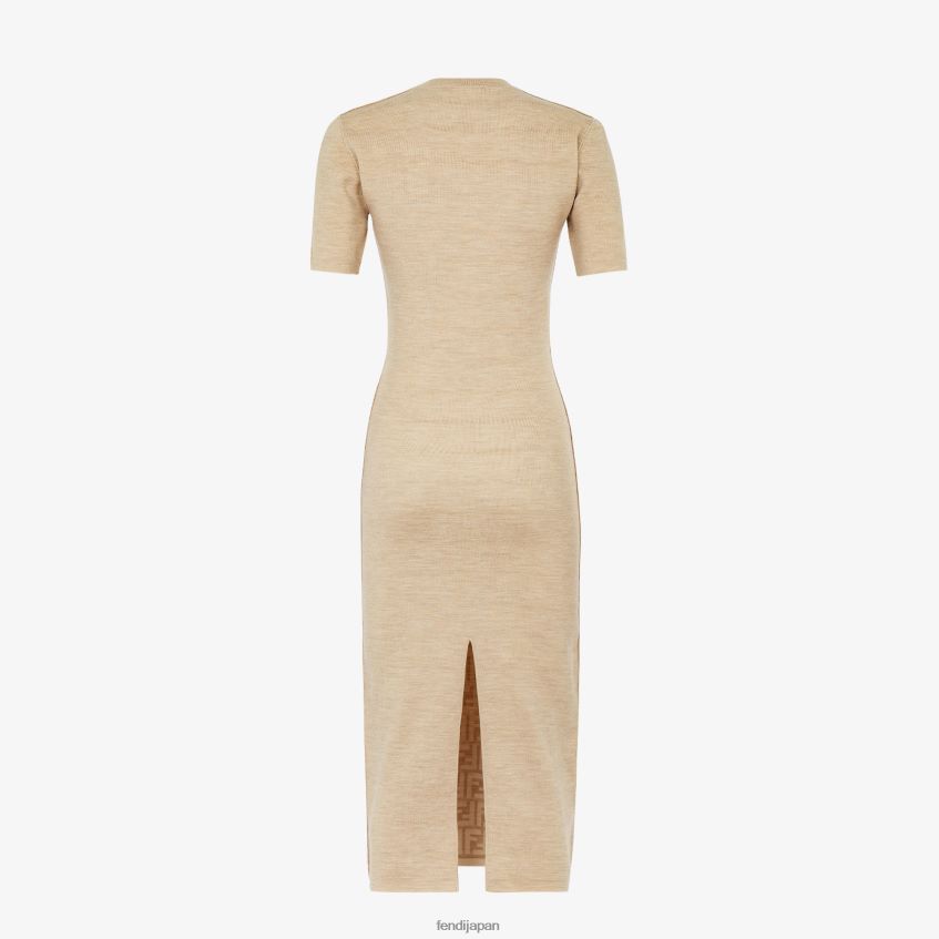 jp Fendi 女性 ウールのドレス ベージュ 20L42T1082 衣服