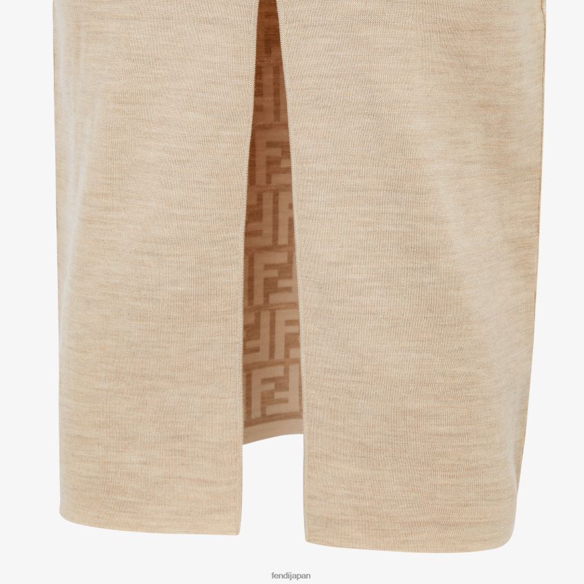 jp Fendi 女性 ウールのドレス ベージュ 20L42T1082 衣服