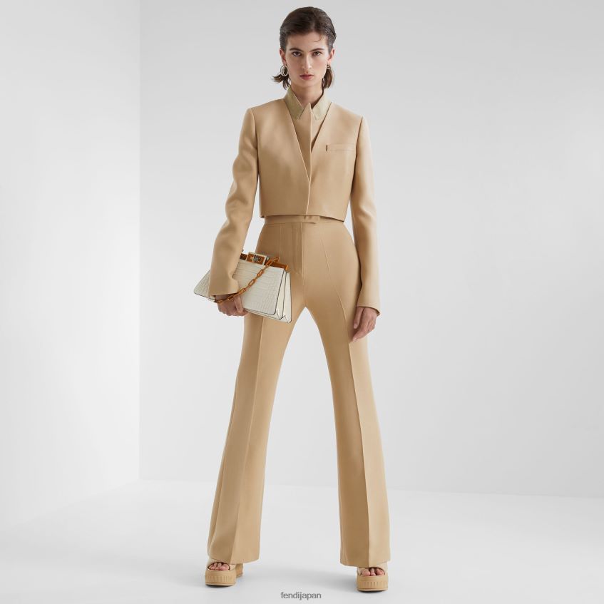 jp Fendi 女性 ウールとシルクのボレロ ベージュ 20L42T1085 衣服