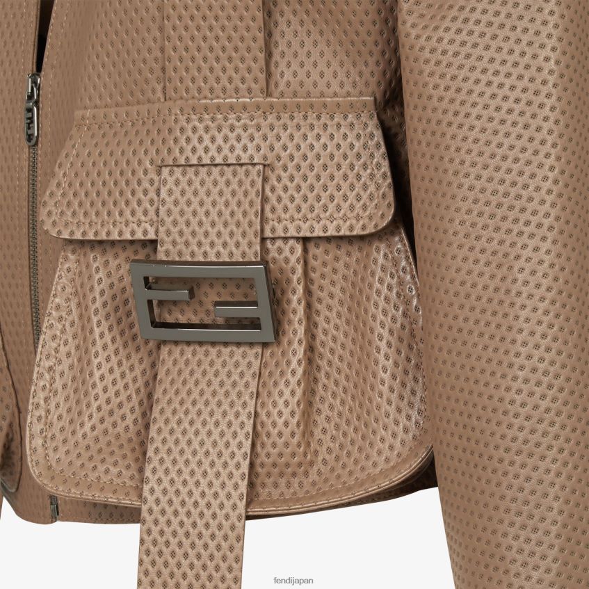 jp Fendi 女性 レザージャケット 茶色 20L42T1087 衣服