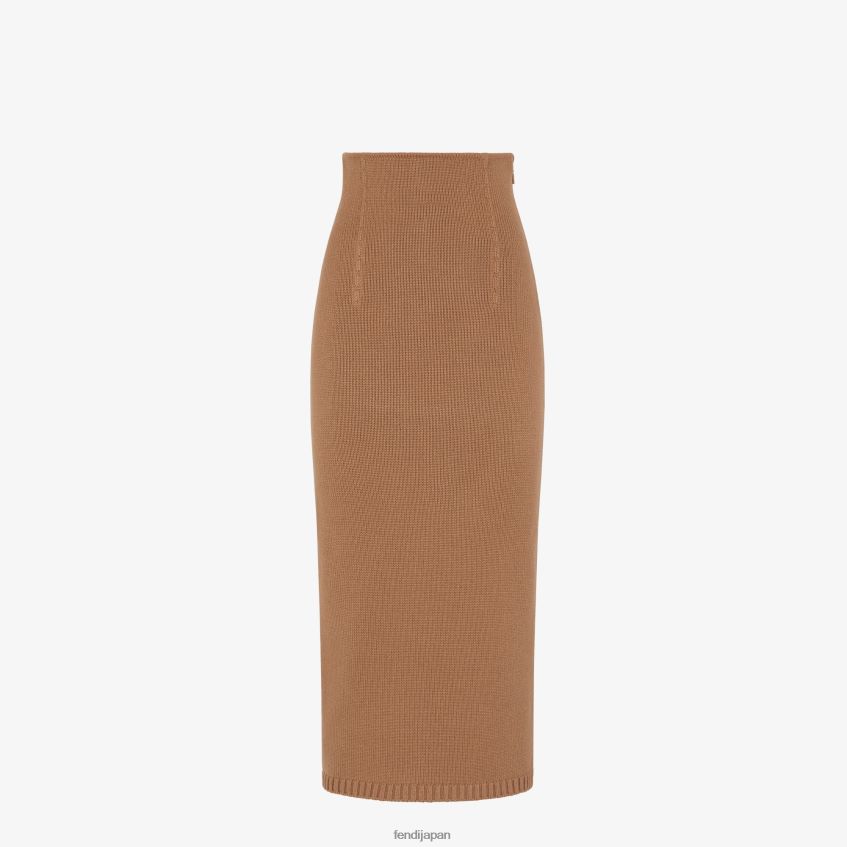 jp Fendi 女性 カシミアスカート 茶色 20L42T1107 衣服