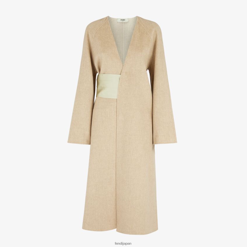 jp Fendi 女性 両面ウールオーバーコート ベージュ 20L42T1111 衣服