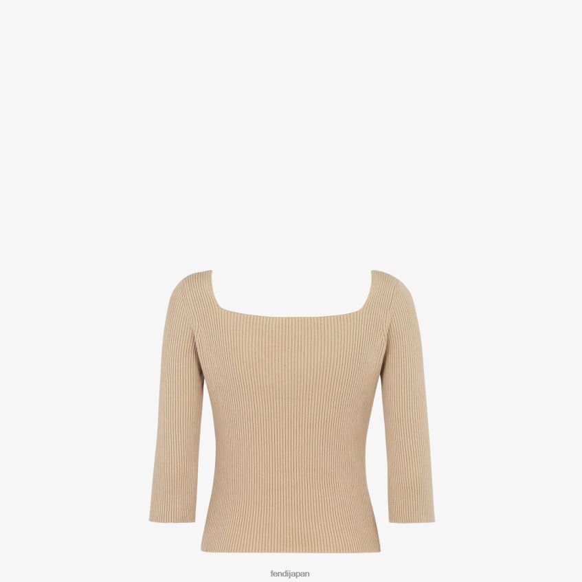 jp Fendi 女性 綿のセーター ベージュ 20L42T1115 衣服