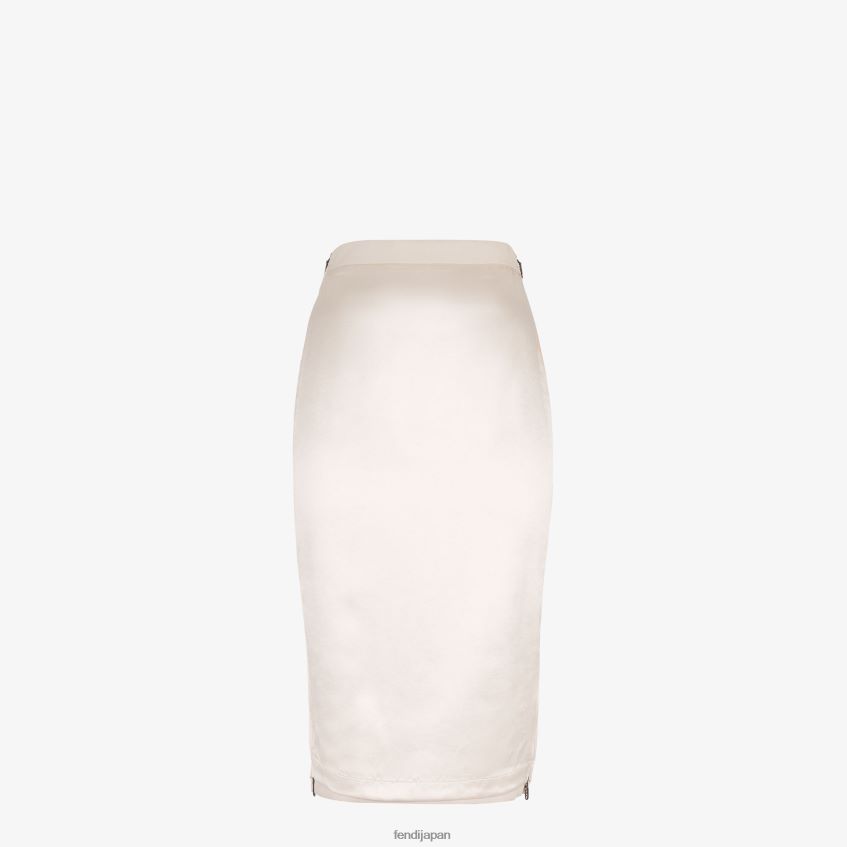 jp Fendi 女性 サテンとウールのギャバジンスカート ベージュ 20L42T1123 衣服