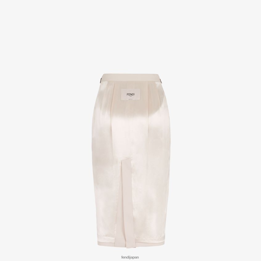 jp Fendi 女性 サテンとウールのギャバジンスカート ベージュ 20L42T1123 衣服