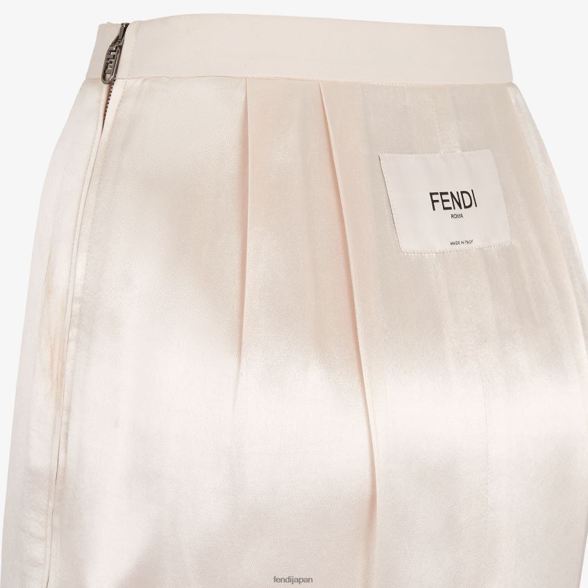 jp Fendi 女性 サテンとウールのギャバジンスカート ベージュ 20L42T1123 衣服