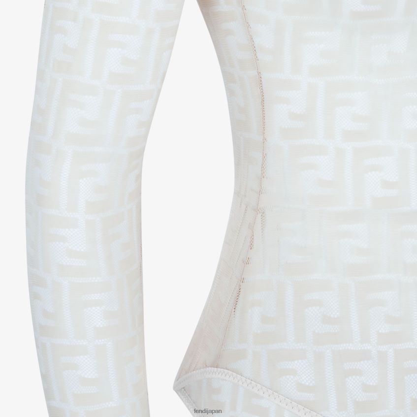 jp Fendi 女性 レースのボディスーツ 白 20L42T1128 衣服