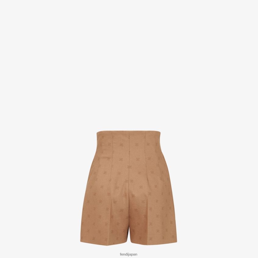 jp Fendi 女性 キャメルウールショーツ ベージュ 20L42T1130 衣服