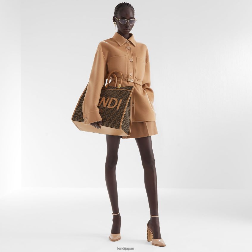 jp Fendi 女性 キャメルウールショーツ ベージュ 20L42T1130 衣服