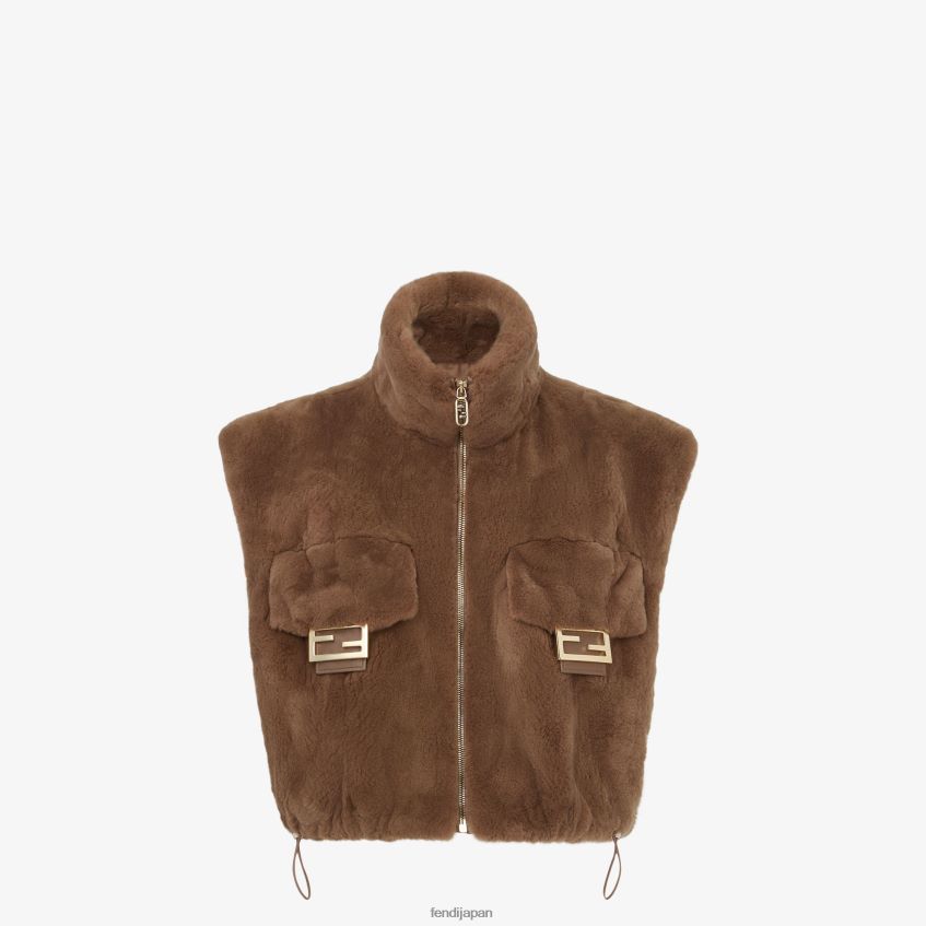 jp Fendi 女性 ミンクベスト 茶色 20L42T1136 衣服