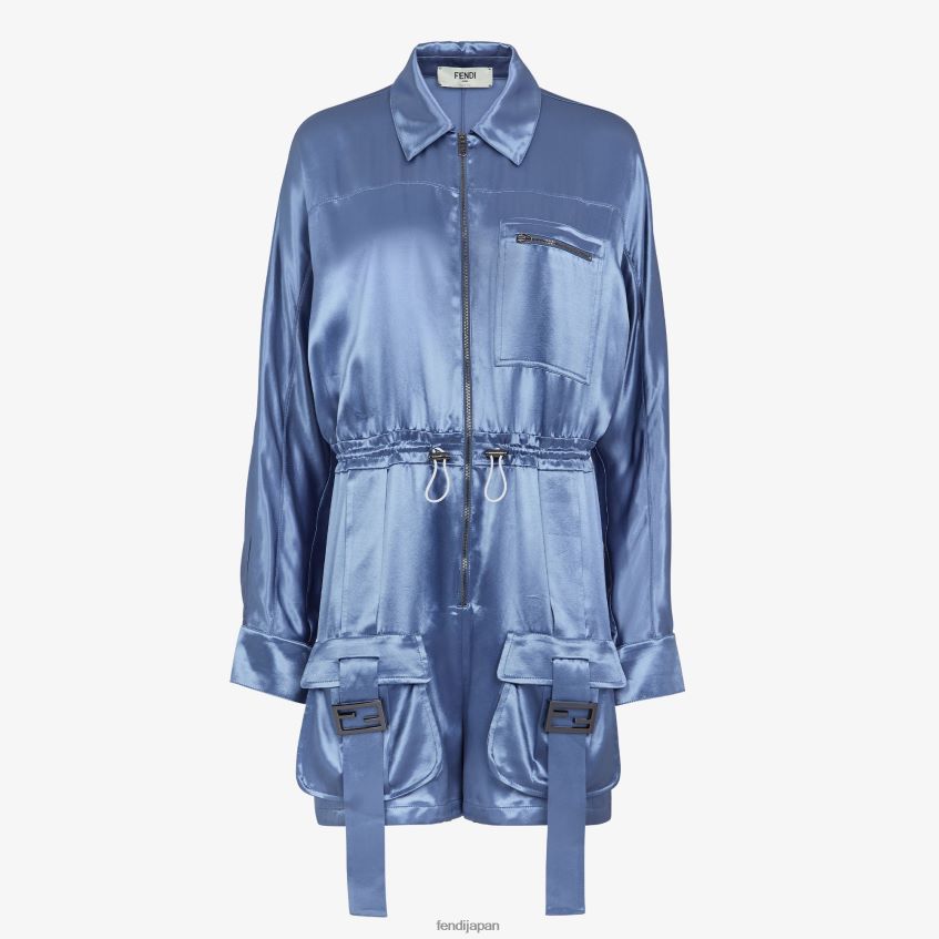 jp Fendi 女性 ビスコースサテンのプレイスーツ 青 20L42T1160 衣服