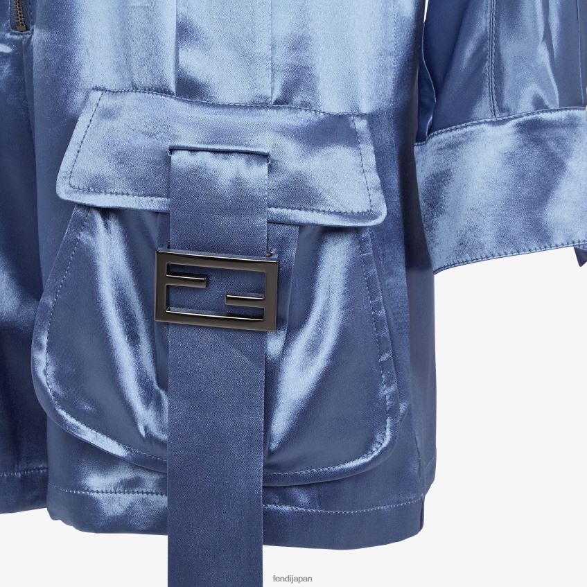 jp Fendi 女性 ビスコースサテンのプレイスーツ 青 20L42T1160 衣服