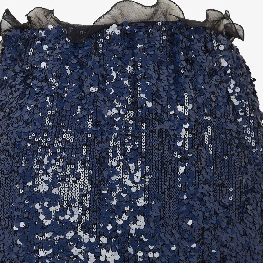 jp Fendi 女性 スパンコール刺繍入りミニスカート 青 20L42T1183 衣服
