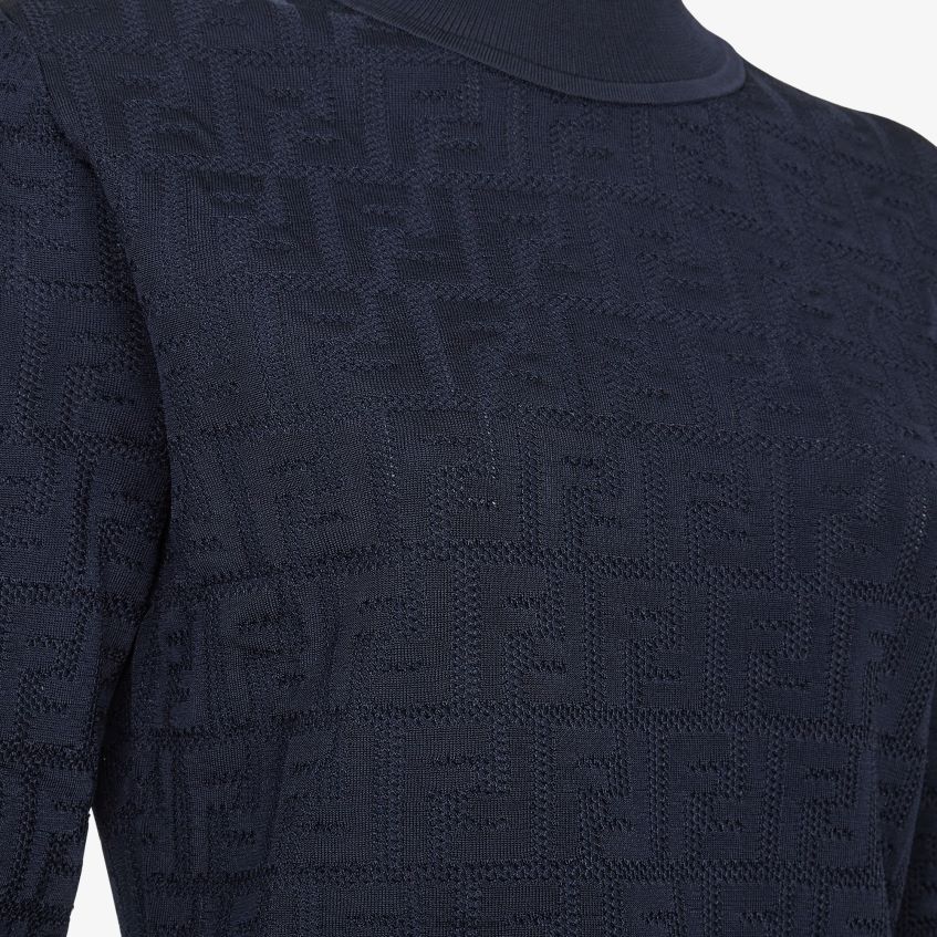 jp Fendi 女性 生地のセーター 青 20L42T1190 衣服