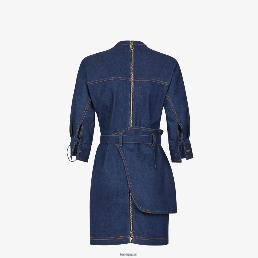 jp Fendi 女性 デニムドレス 青 20L42T1197 衣服
