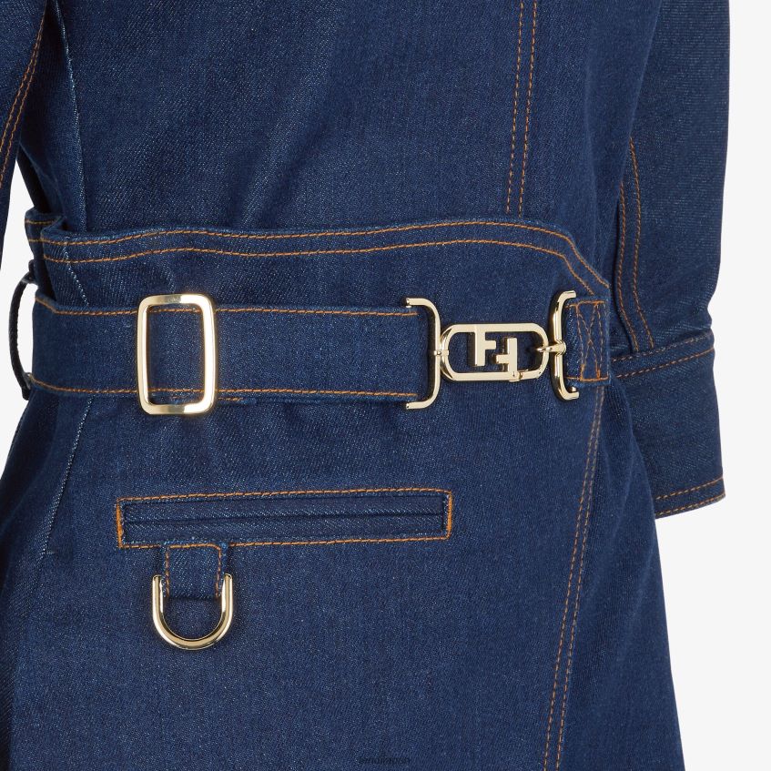 jp Fendi 女性 デニムドレス 青 20L42T1197 衣服