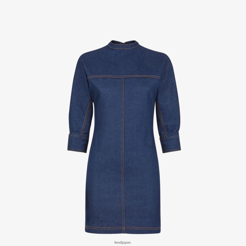 jp Fendi 女性 デニムドレス 青 20L42T1197 衣服