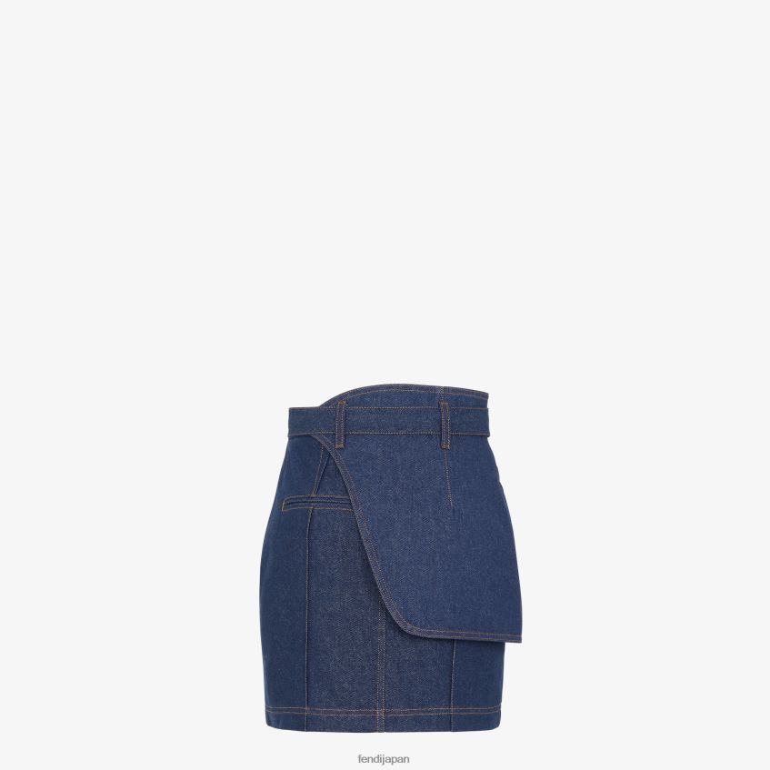 jp Fendi 女性 デニムスカート 青 20L42T1198 衣服
