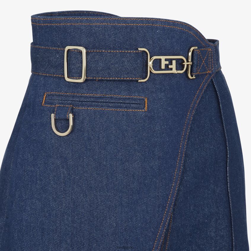 jp Fendi 女性 デニムスカート 青 20L42T1198 衣服
