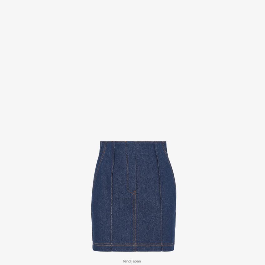 jp Fendi 女性 デニムスカート 青 20L42T1198 衣服