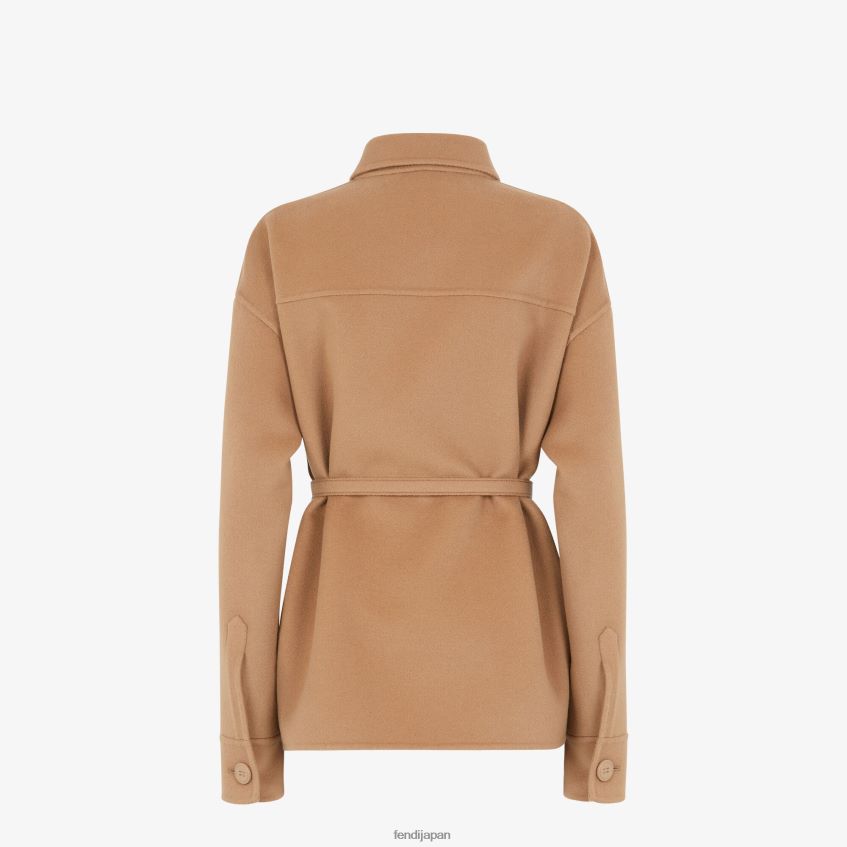 jp Fendi 女性 キャメルカシミアの定番ジャケット ベージュ 20L42T1205 衣服