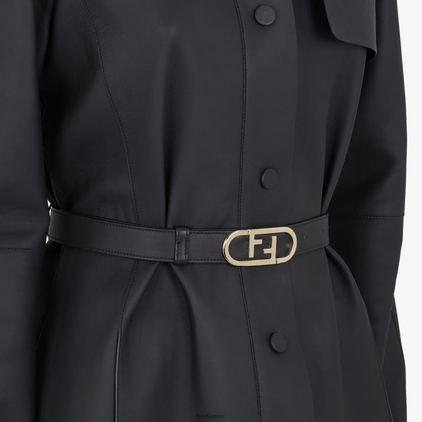 jp Fendi 女性 ワックスレザージャケット 黒 20L42T1208 衣服