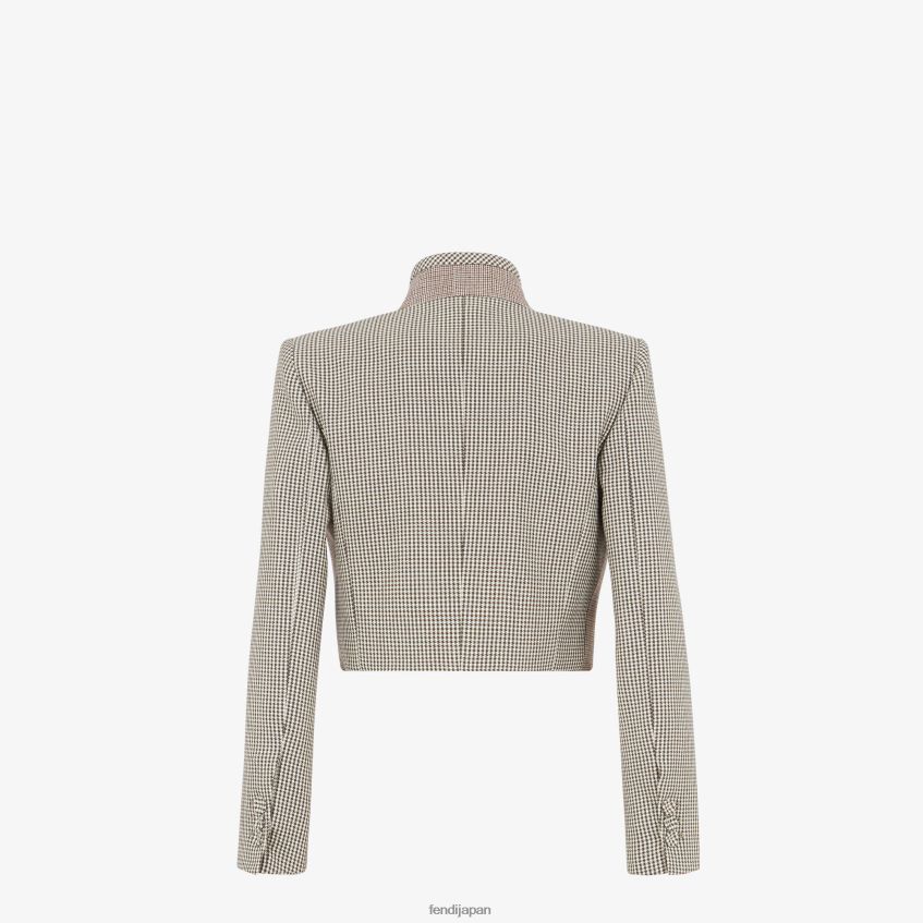 jp Fendi 女性 千鳥格子ウールジャケット ベージュ 20L42T1220 衣服