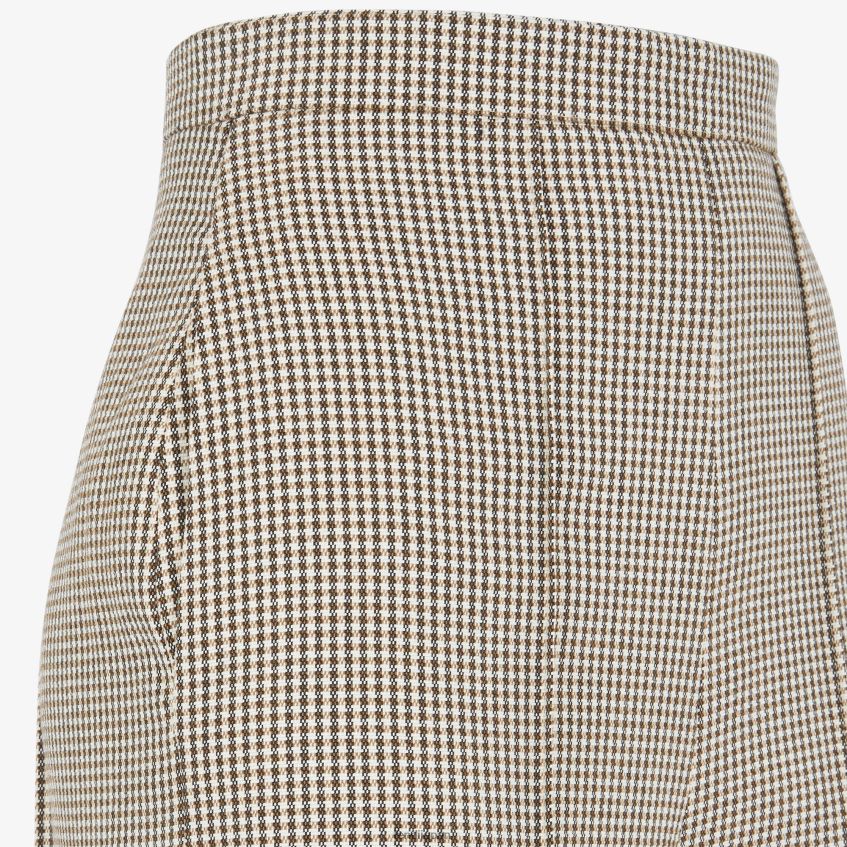 jp Fendi 女性 千鳥格子ウールパンツ ベージュ 20L42T1221 衣服