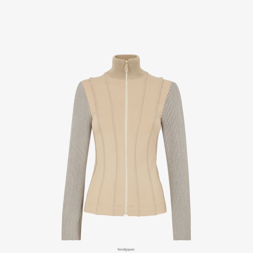 jp Fendi 女性 千鳥格子ウールジャケット ベージュ 20L42T1224 衣服