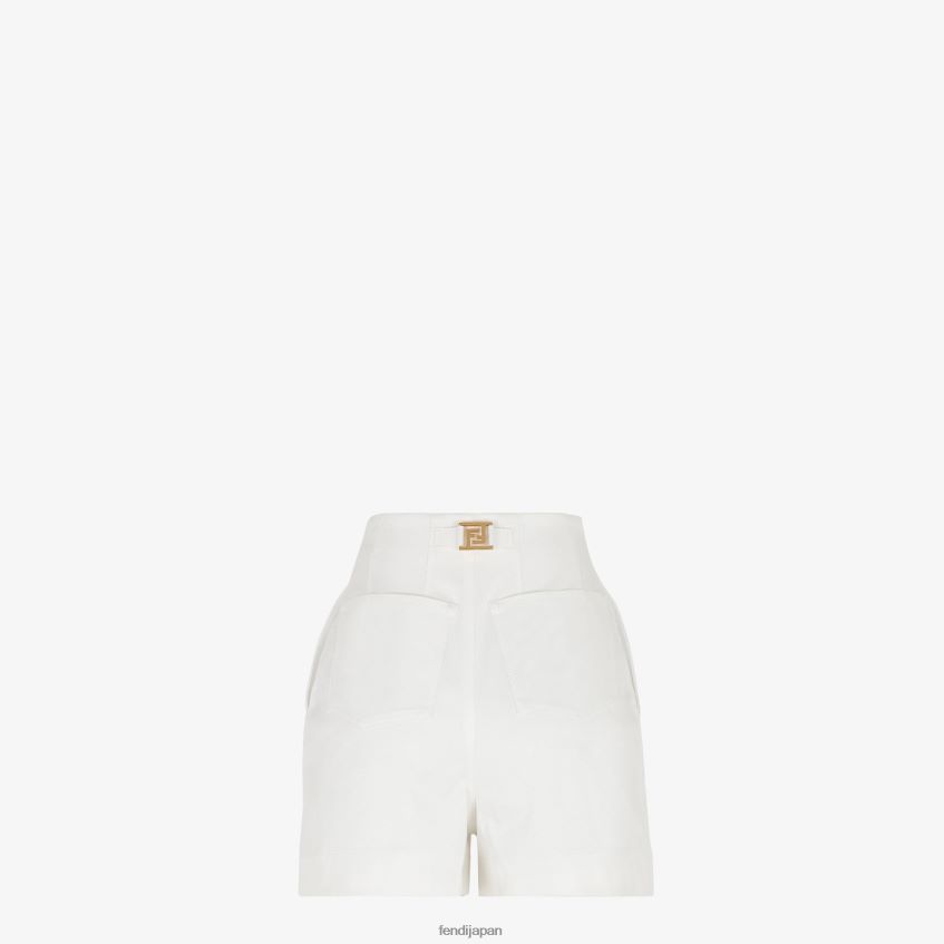 jp Fendi 女性 デニムショートパンツ 白 20L42T1229 衣服