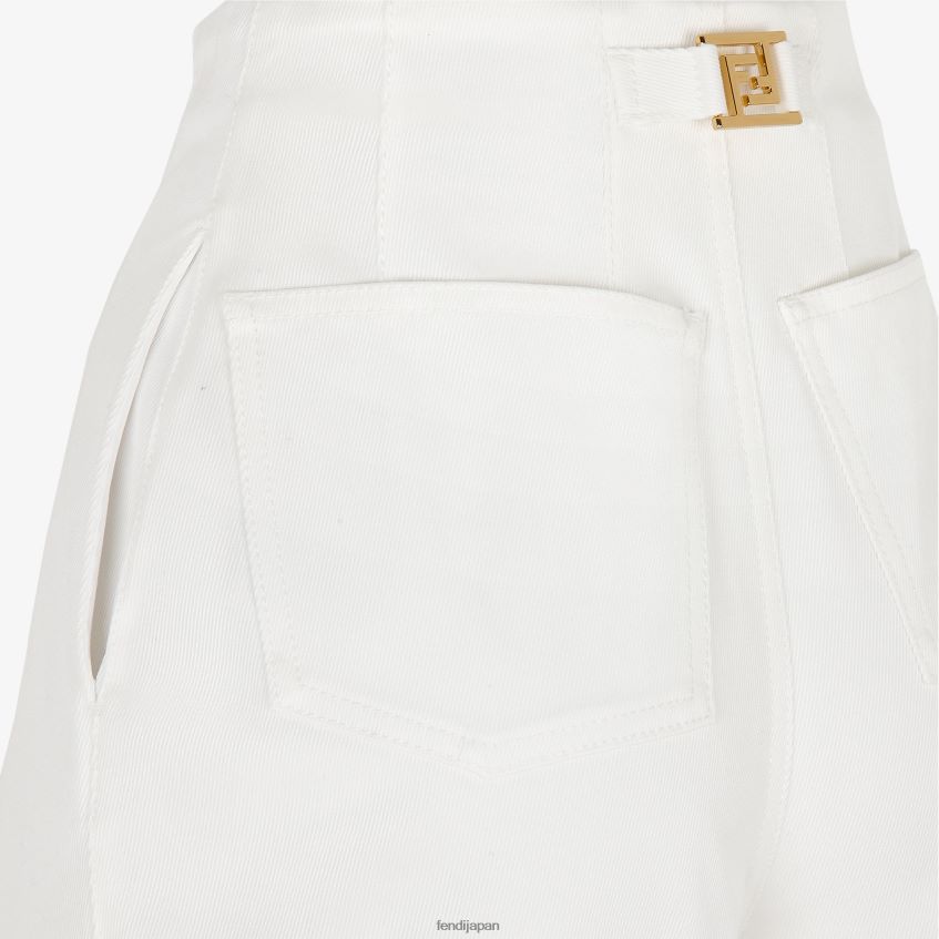 jp Fendi 女性 デニムショートパンツ 白 20L42T1229 衣服