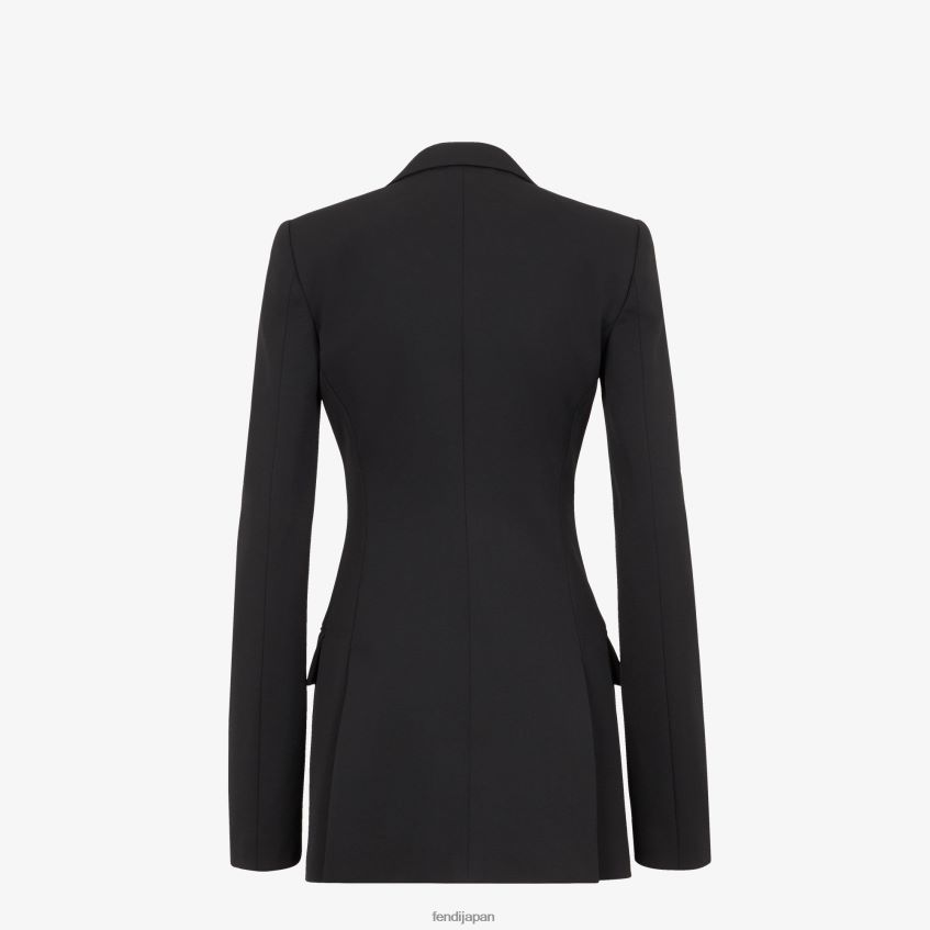 jp Fendi 女性 グレイン ドゥ プードル ジャケット 黒 20L42T1238 衣服
