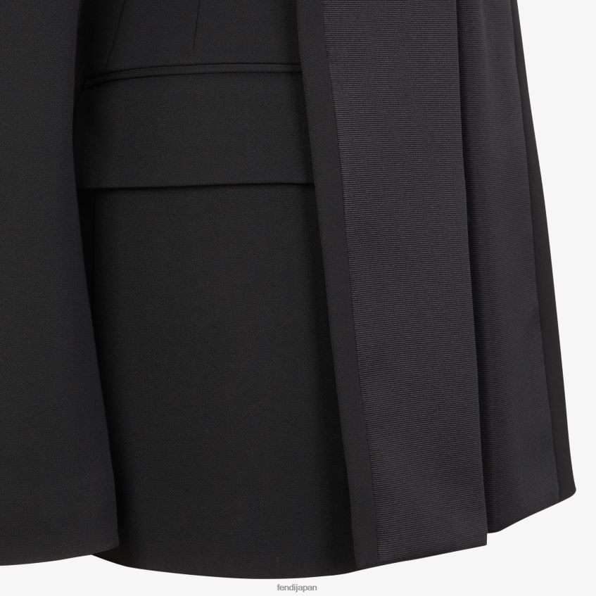 jp Fendi 女性 グレイン ドゥ プードル ジャケット 黒 20L42T1238 衣服