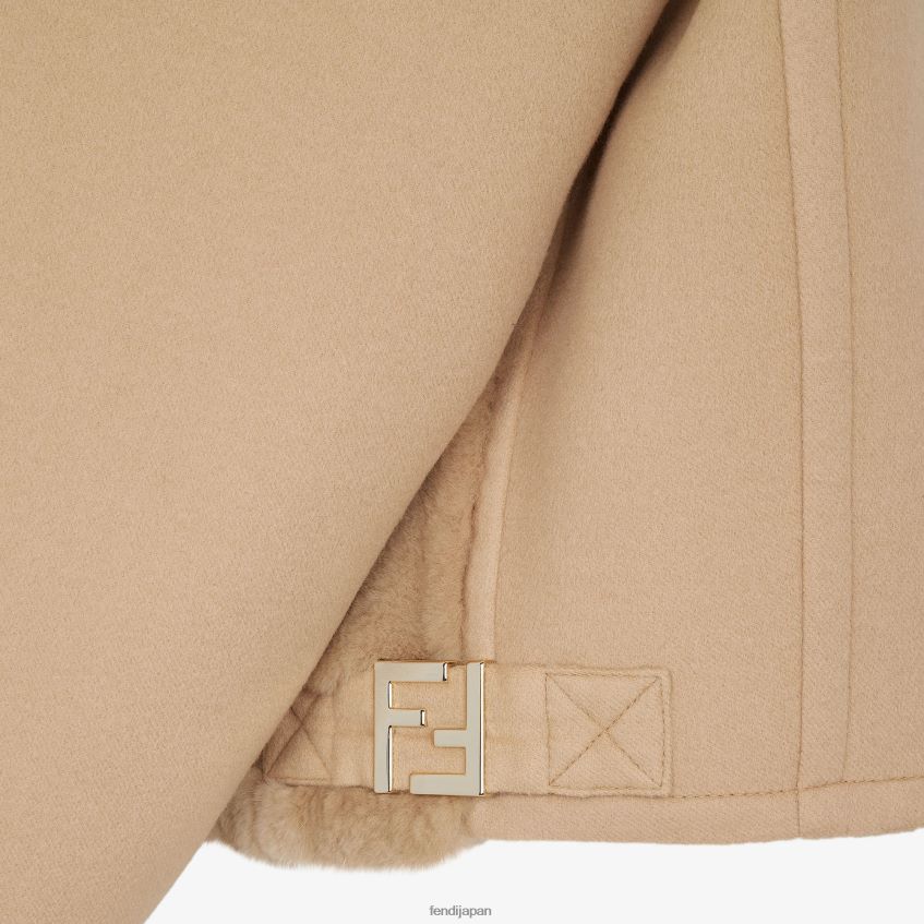 jp Fendi 女性 ウールとミンクのジャケット ベージュ 20L42T1247 衣服