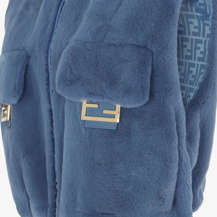 jp Fendi 女性 ミンクベスト 青 20L42T1253 衣服