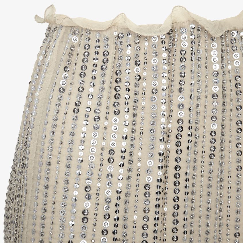 jp Fendi 女性 スパンコール刺繍付きスカート 銀 20L42T1254 衣服