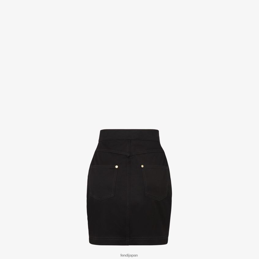 jp Fendi 女性 デニムスカート 黒 20L42T1257 衣服