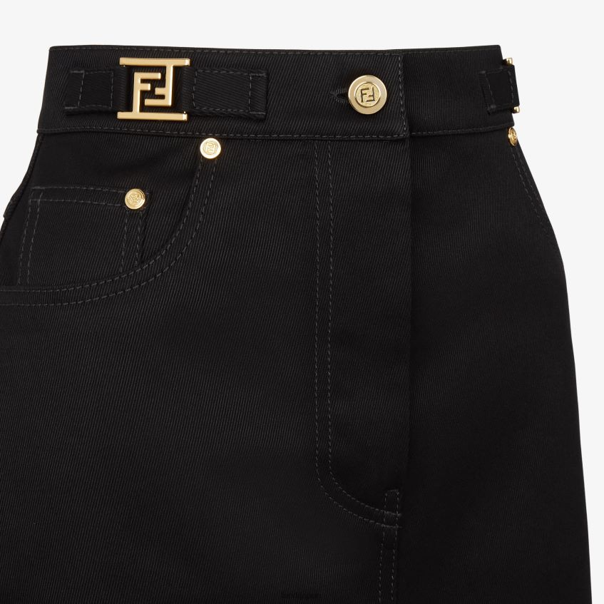 jp Fendi 女性 デニムスカート 黒 20L42T1257 衣服