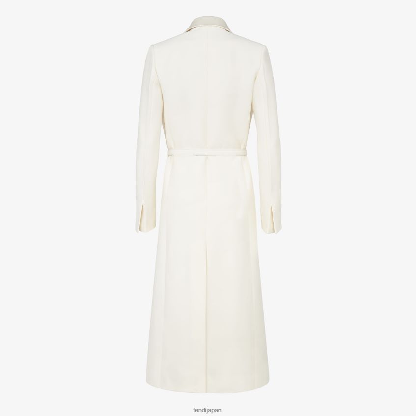jp Fendi 女性 ウールとシルクのコート 白 20L42T1258 衣服