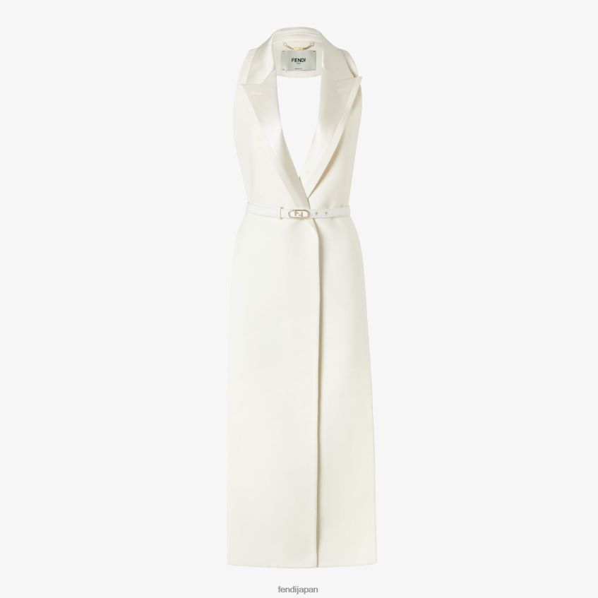 jp Fendi 女性 ウールとシルクのコート 白 20L42T1258 衣服