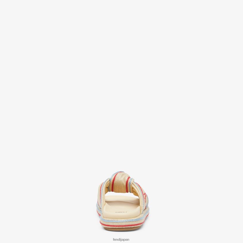 jp Fendi 女性 淡いラフィアのスライド ベージュ 20L42T1310 靴
